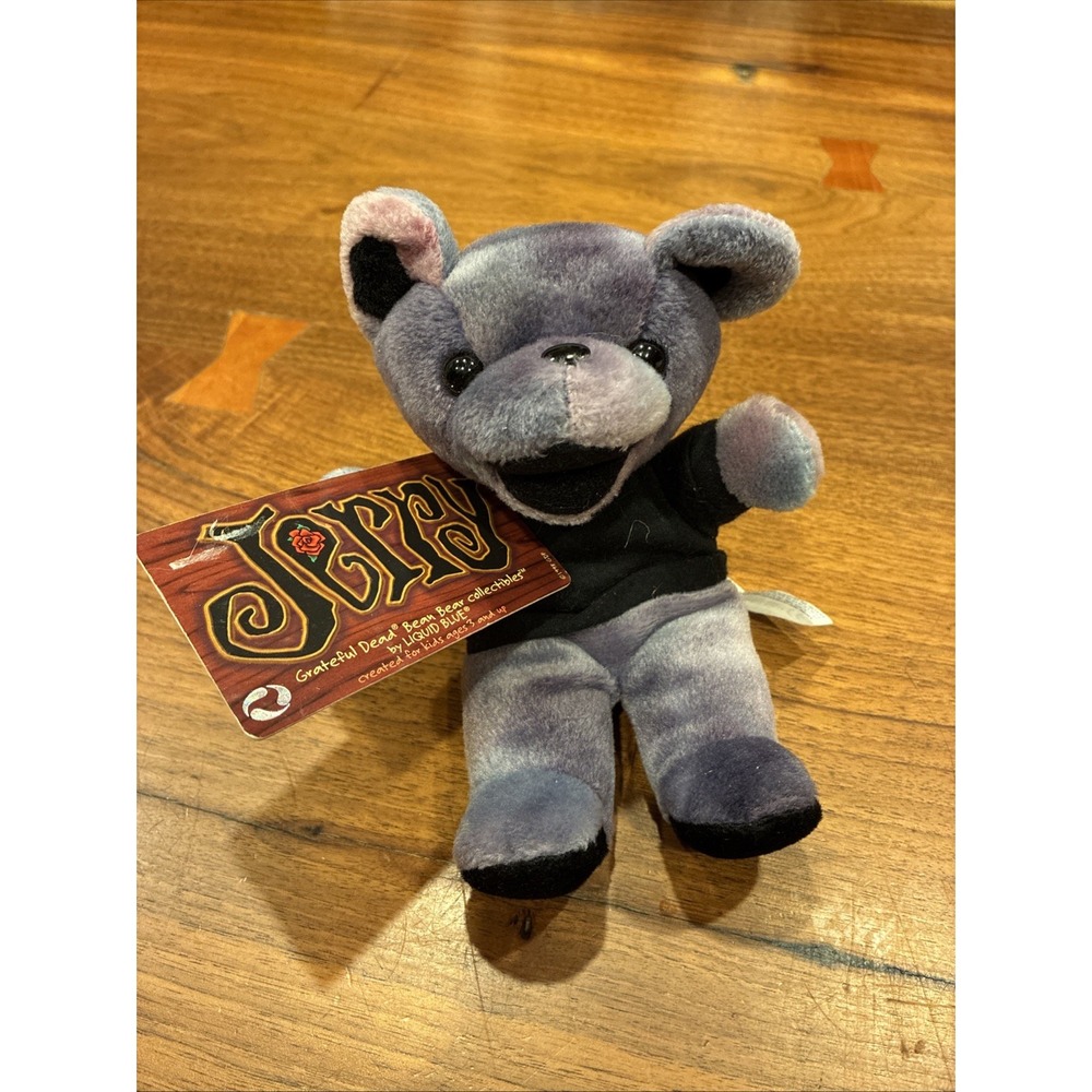 Vintage 1998 Grateful Dead Bean Bear Plush - Jerry Garcia - Liquid Blue 7"